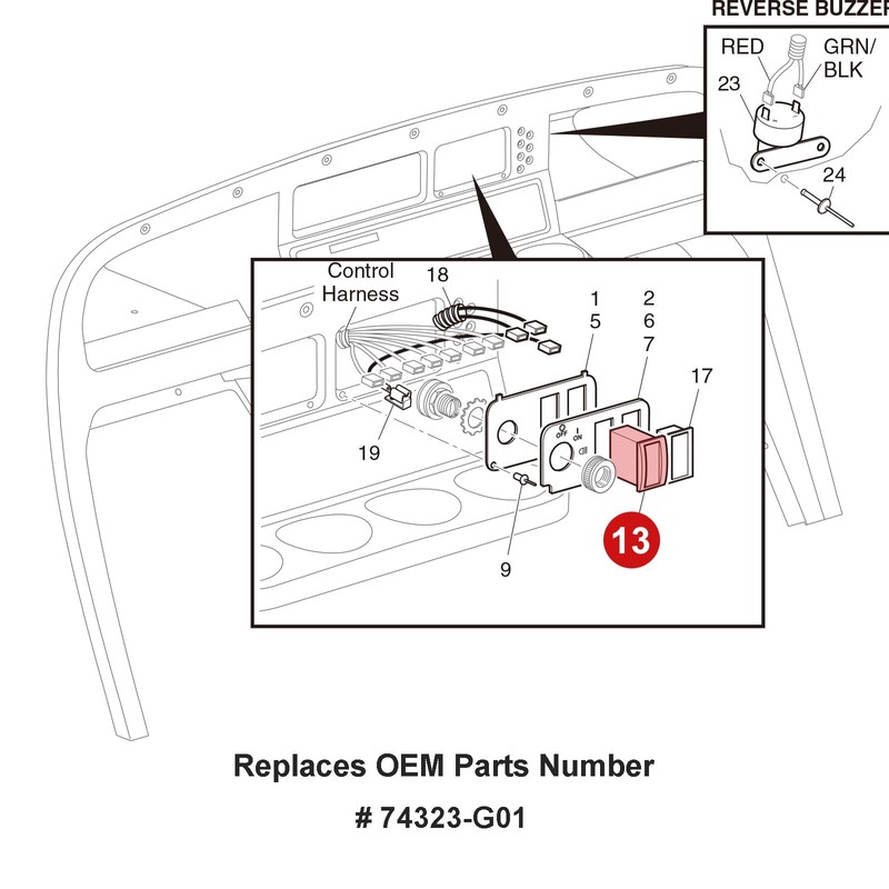 Roykaw 48V Golf Cart Forward and Reverse Rocker Switch Compatible