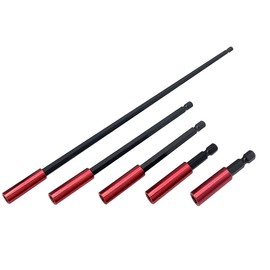 Saipe 5pcs Drill Bit Extension Set, 2/2.4/4/6/12 inch Length Magnetic Extension Socket Drill Bit Holder, 1/4" Hex Shank Screwdriver Extension for for Holding Screwdriver Bits and Screws