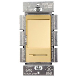 TOPGREENER Dimmer Switch with Light Adjustment Slider, Single Pole or 3 Way, 150W LED, 600W Incandescent/Halogen, 120V 60Hz, UL Listed, TGDMDS-120-GD, Gold