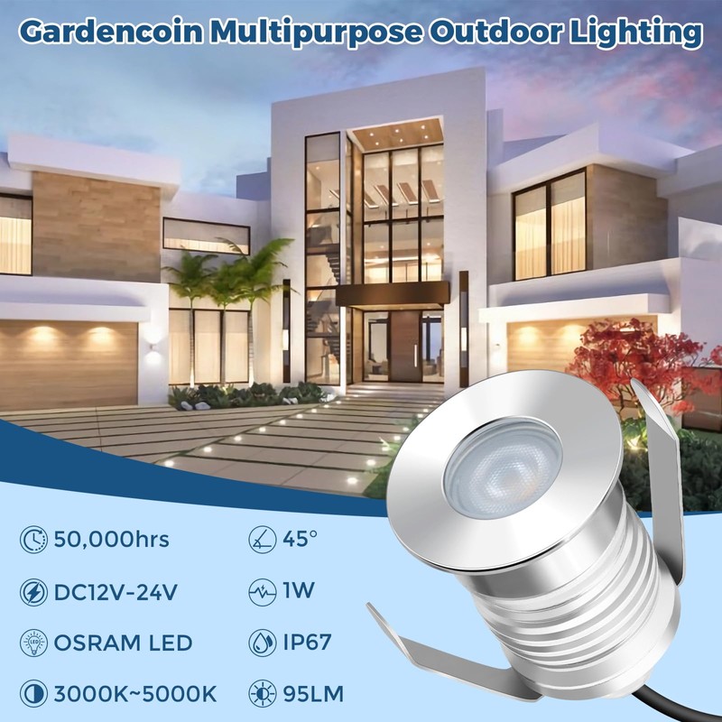 Gardencoin Outdoor Recessed LED Lights, Heavy Duty Soffit and Deck