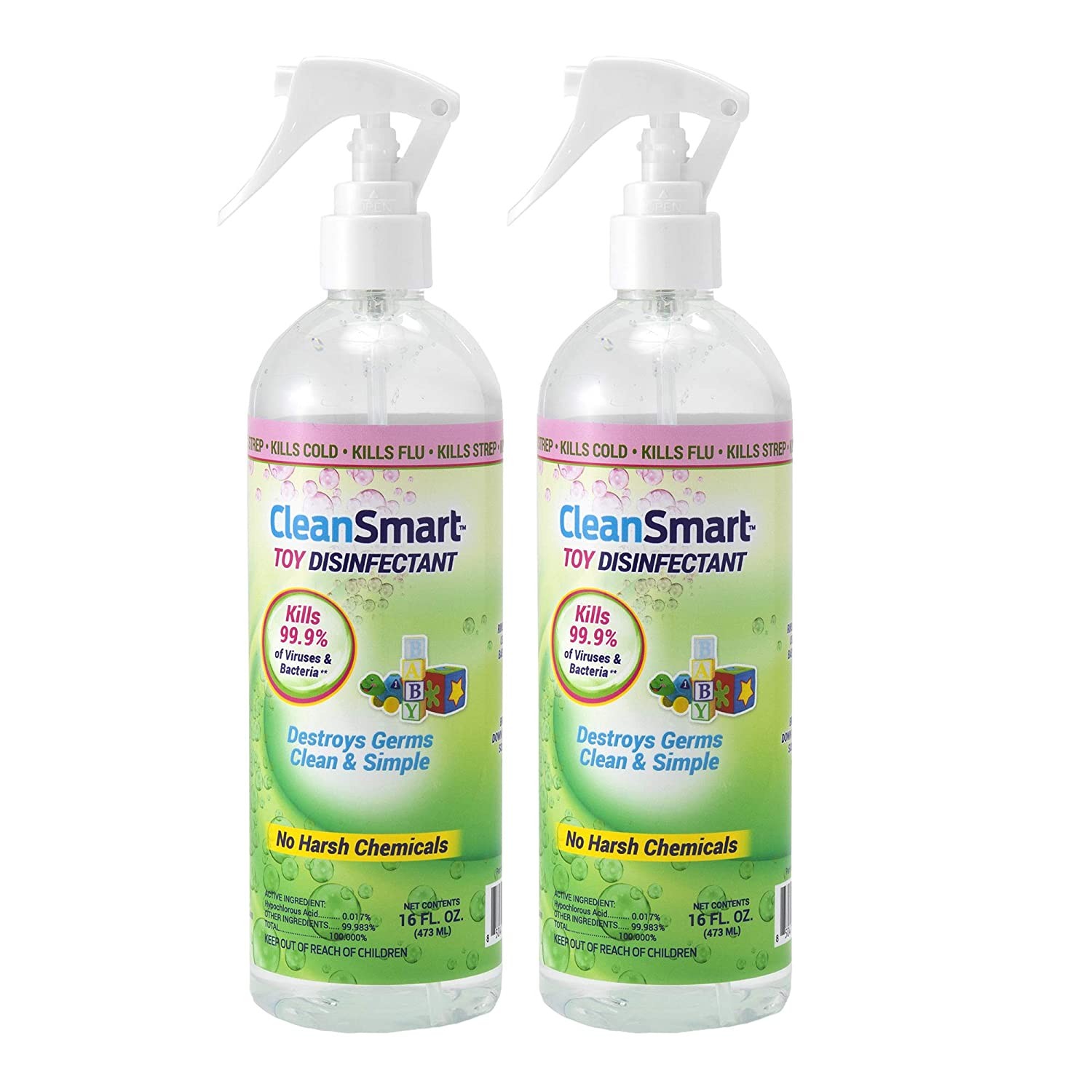 CleanSmart Toy Disinfectant Spray Kills 99.9% of Viruses and Bacteria ...