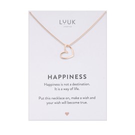 LUUK LIFESTYLE Necklace with Pendant, Waterproof Stainless Steel Chain, Elegant Design & Everyday Necklace for Women, Jewelry Gift Idea, Heart, Rose Gold