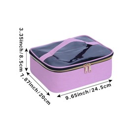 LANDFOBO Small Travel Makeup Bag Clear Cosmetic Toiletry Case Portable with Zipper for Organize Travel Samples, Cosmetics, Skincare Products, etc,(Pink)