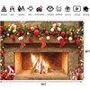 Christmas Fireplace Backdrop 7x5ft – Festive Holiday Mantel Scene with