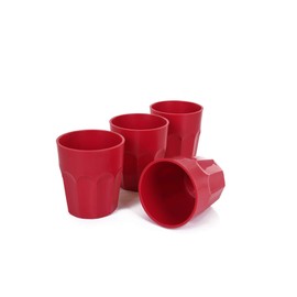 Mintra Home Unbreakable Tumblers 4 Pack (Small - 12oz, Red)