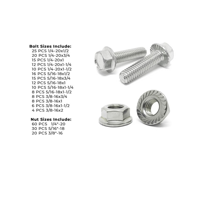 18-8 (304) Stainless Steel Serrated Hex Flange Bolt Screw Nut