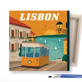 DIY Canvas Painting 25x25cm Landmark Lisbon / DIY캔버스형 그림그리기 25x25cm 랜드마크 리스본