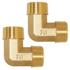 Joywayus 2PCS 3/4"NPT Male x 3/4"NPT Male 90-Degree Elbow Pipe Fitting Forged Brass Right Angle