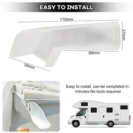 BOROCO 4pcs RV Gutter Spouts Left and Right Side RV Rain Gutter Extender Roof Rail Gutter Spout Guard