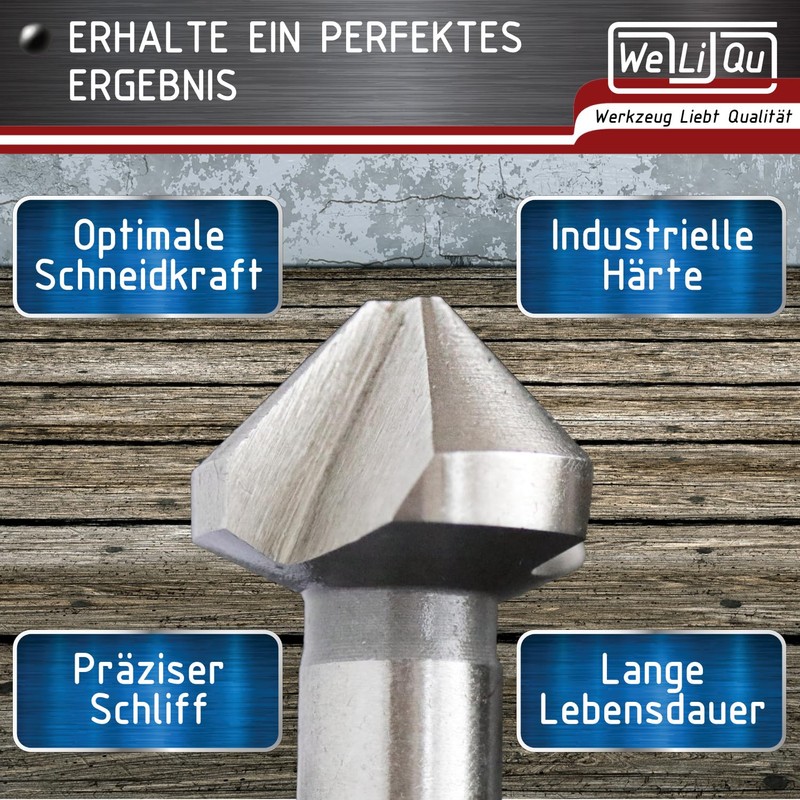 WELIQU Countersink 90° Diameter 6.3-20.5 mm Made of HSS-G Steel,