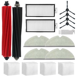 Home Times Accessory Set for Roborock Q5 Pro+/Q8 Max+ (Plus), 2 HEPA Filters, 4 Side Brushes, 4 Wipes, 4 Dust Bags, 1 Detachable Duo Scooter