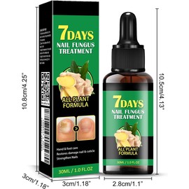 Sérum para Uñas con Jengibre, Tratamiento de 7 Días a Base de Extractos Vegetales, Nutre las Uñas Frágiles, Suaviza la Cutícula, Deja la Piel Suave y Tersa, Aporta Brillo Natural, 30 ml (2 pc)