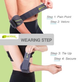 SENTEQ Elbow Brace Support Strap - Forearm Compression Sleeve Tennis Elbow Brace fo