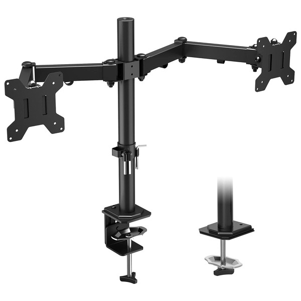 ERGOMAKER Dual Monitor Desk Mount, Fully Adjustable Dual Monitor Arm for