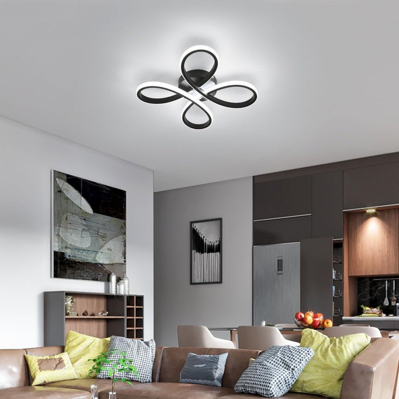 SENQIU LED Ceiling Light, 30W Modern Acrylic Ceiling Lamp, Flower