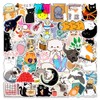 Yerdos Cute Cat Stickers for Kids Water Bottles，50 PCS Vinyl