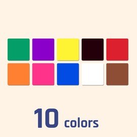 1200 Pack - 25mm Square Coloured Labels Stickers, 10 Colours