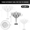 WALFOS Multi-use Stainless Steel Kitchen Funnel with 2 Removable Strainer