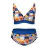 Ulla Popken Bikini con Fantasia a Quadri, Coppe morbide e