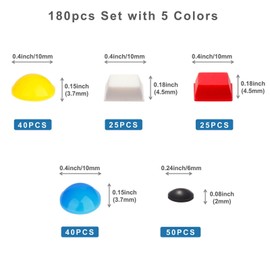 BLEWAY Bump Dots for Visually Impaired 180Pcs Combo Pack - Low Vision Aids Braille Stickers Raised Tactile Dots for Elderly, Blind (Yellow&Red&Blue&White&Black)