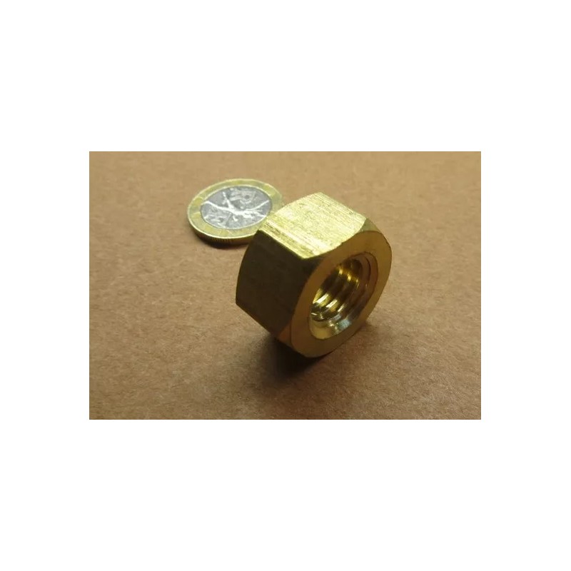Basic Extra Wide, Heavy, Brass Hex Nuts RH, 9/16"-12 x