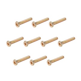 sourcing map M6x35mm Furniture Screw Hex Socket Machine Screws Zinc Plated Fasteners Bolts Full Thread Carbon Steel 10Pcs
