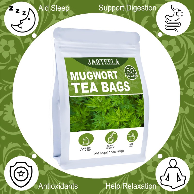 Jarteela - Mugwort Tea Bag, 2g x 50 Count -
