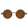 RONSOU Steampunk Style Round Vintage Polarized Sunglasses Retro Eyewear UV400
