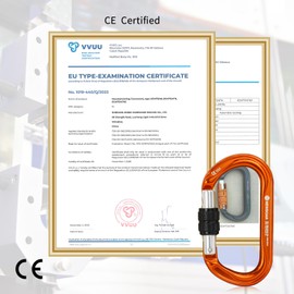 NewDoar 25KN CE&UIAA Certified Climbing Carabiner Professional O-Shaped Heavy Duty Carabiner Screwgate Locking Carabiner Clips for Rock Climbing,Rappelling,Rescue,Mountaineering(OG/Screwgate/2pcs)
