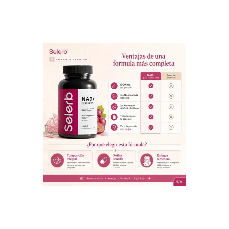 Nad+ For Women Resveratrol Coq10 D-ribose 90 Caps Plus