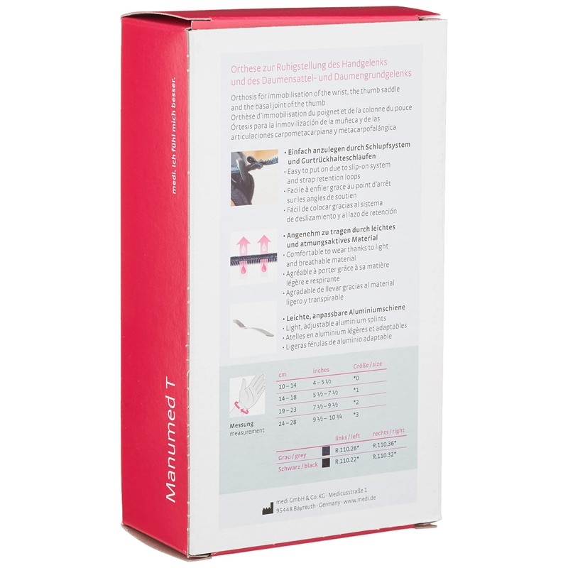 medi Manumed T Wrist Brace | Size 0 | Right