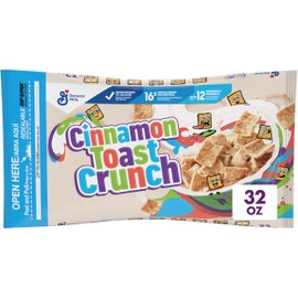 Cinnamon Toast Crunch Breakfast Cereal, Crispy Cinnamon Cereal, Value Bag, 32 oz