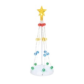 Department 56 Village Collection Accessories Christmas Pole Tree Lit Figurine, 9.25 Inch, Multicolor