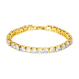 JJDreams Elegant bracelet with crystal stones, tennis bracelet, cubic zirconia bracelet, perfect for women, gift for anniversaries, birthdays, Copper