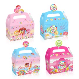 Partystadl 24 Pcs Candyland Party Favor Treat Boxes Lollipop Goodie Gift Boxes for Sweet Candy Theme Birthday Party Baby Shower Supplies Decoration