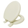 Plexon Soft Cushioned Toilet Seat, Round, Bone, Slow-Close Lid &