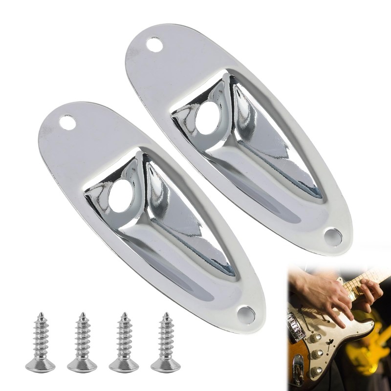 Nextpal 2 Pcs Guitar Jack Plate, Output Jack Socket Plate