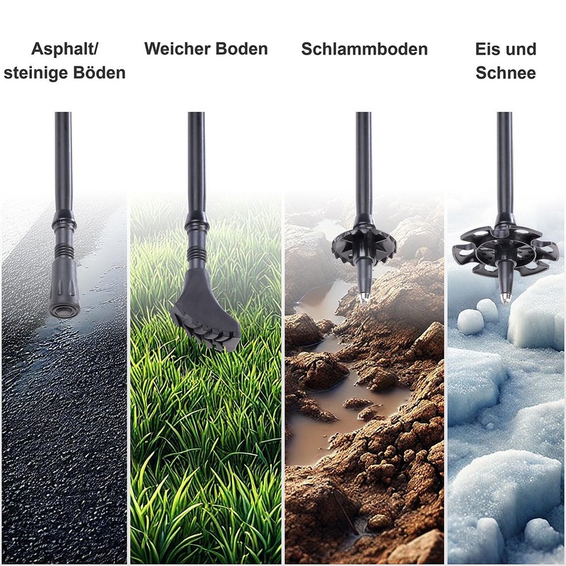 Speeron Anti-shock Hiking Poles: 1 Pair Telescopic Hiking Poles, Aluminium,