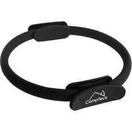 CampTeck U6932 - Double Handled Pilates Ring - Yoga Gym Fitness Exercise Dual Band Circle - Black