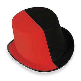 KarnevalsTeufel Hat Two-Tone Black/White/Black/Red Size Approx. 58 cm Hat Headgear (Black/Red)