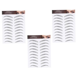 WOONEKY 3 Sheets Waterproof Eyebrow Temporary Brow Stickers Realistic Eyebrow Lash