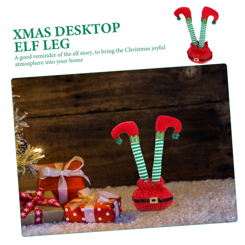 CHILDWEET Neutral Home Decor Inverted Elf Leg Christmas Ornament Cotton