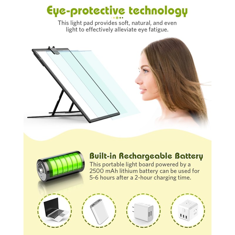 A3 Light Board Diamond Painting, Rechargeable Battery Light Box Tracing,