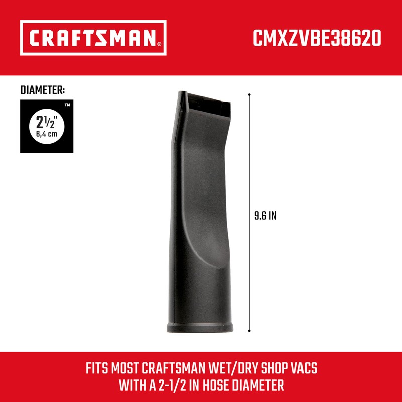CRAFTSMAN CMXZVBE38620 2-1/2 in. Car Nozzle Wet Dry Vac Attachment,