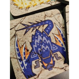 Handmade Set Of 4 square neoprene Monster Hunter crest Coasters