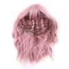 LC210-1 Curly Wavy Wig Pink Pastel Short Bob Synthetic Wigs