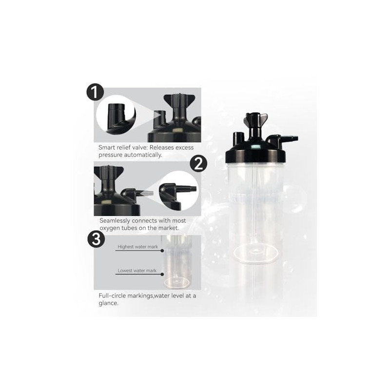 Oxygen Humidifier Bottle for Comfortable Inhalation
