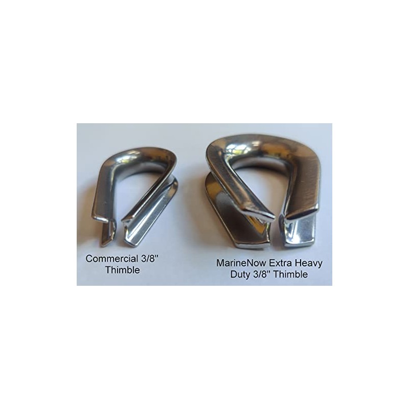 MarineNow Extra Heavy Duty Wire Rope Thimble 316 Stainless Steel