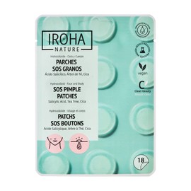 Iroha Nature - Pimple Plasters with Salicylic Acid, Tea Tree and Centella Asiatica, Reduces Pimples by 8h Acne Plasters (Pack of 18)