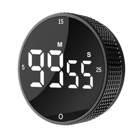 Upgraded Magnetic Digital Kitchen & Productivity Timer with Large LED Display, Visual Pomodoro Timer, 3 Presets (5/15/25 min), Adjustable Alarm with 3 Volume Levels, for Cooking, Study & Office Use